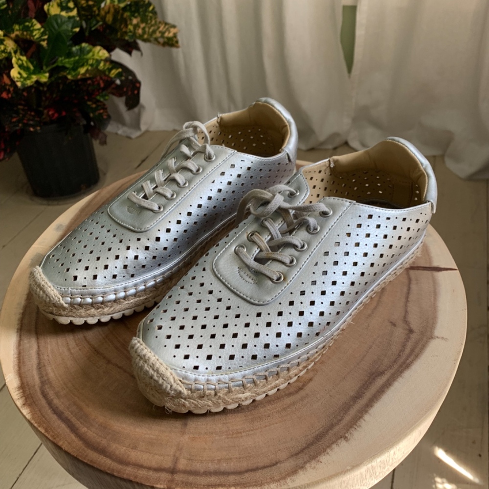 Marc Fisher Silver Espadrille Sneaker  (size 6)